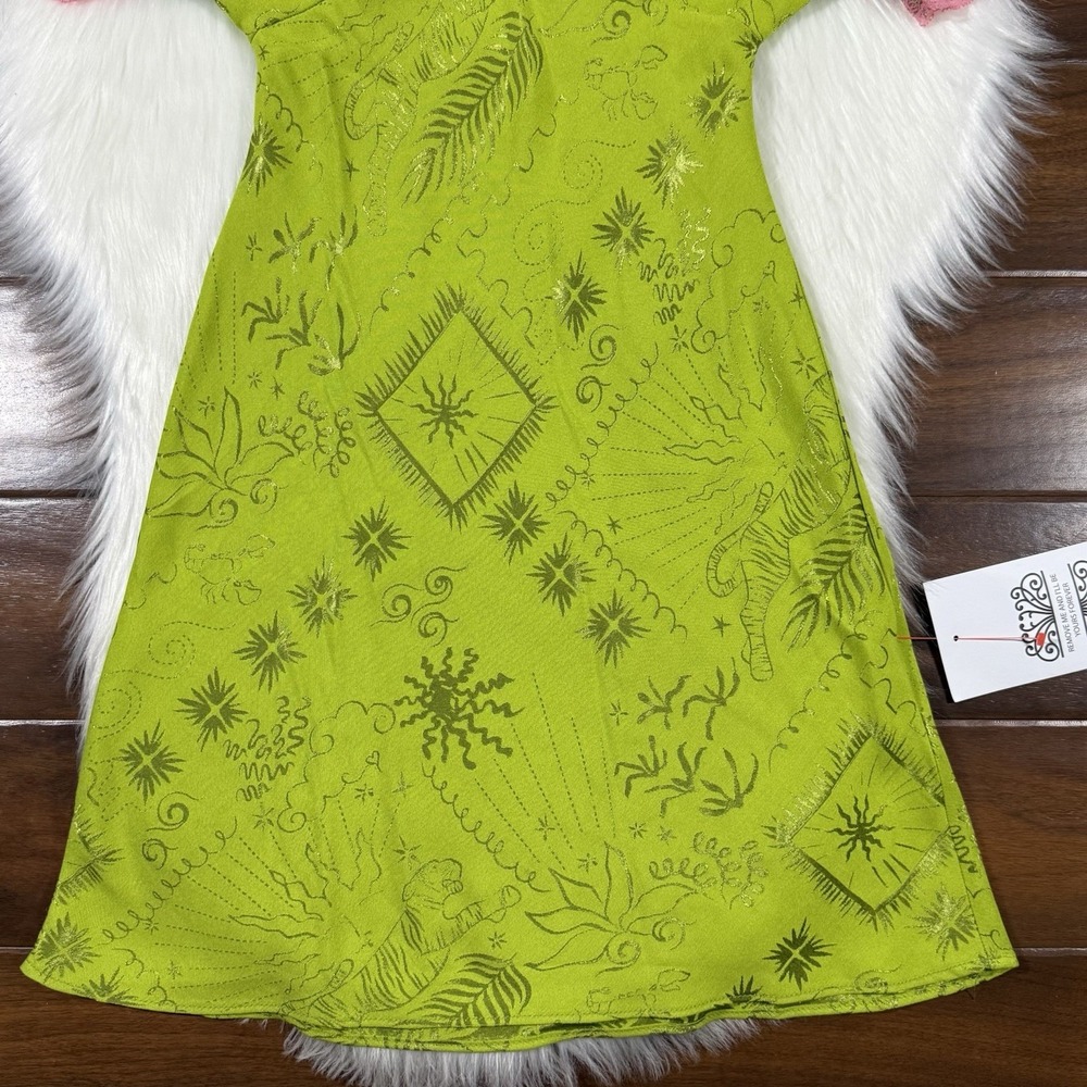 Never Fully Dressed Size US 2 / UK 6 / EU 34 Green Pink Safari Thea Mini Dress - Picture 3 of 11
